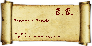 Bentsik Bende névjegykártya